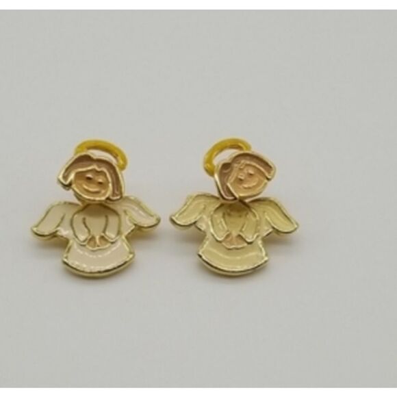 Angel halo double-sided stud earrings Vintage - Picture 1 of 6